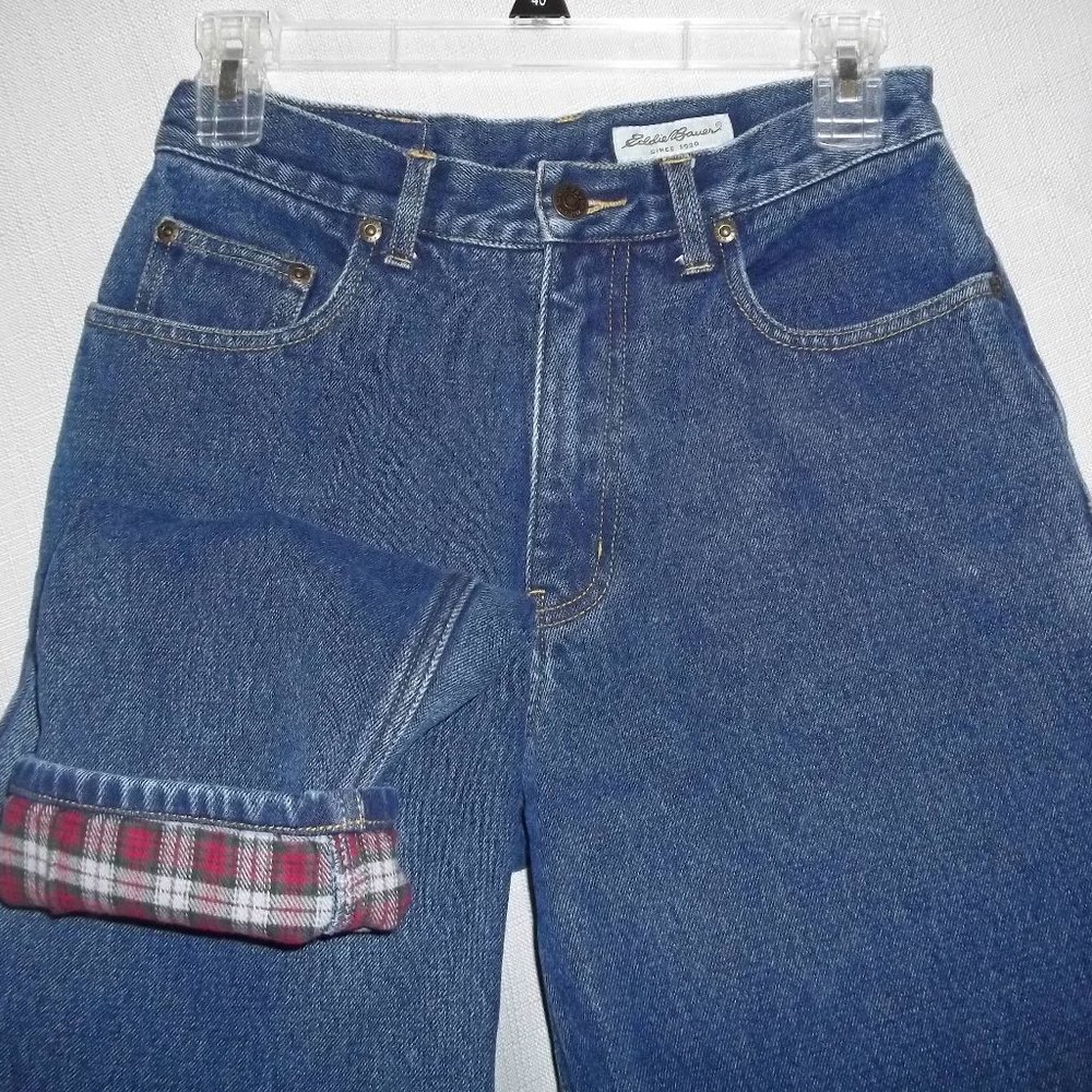 Eddie Bauer Med/dark blue flannel lined jeans